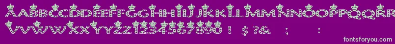 Hearts1 Font – Green Fonts on Purple Background