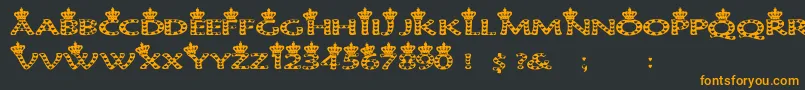Hearts1 Font – Orange Fonts on Black Background
