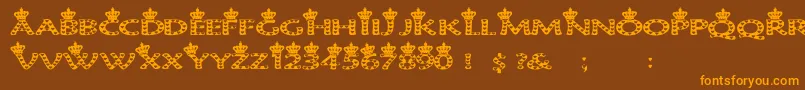 Hearts1 Font – Orange Fonts on Brown Background