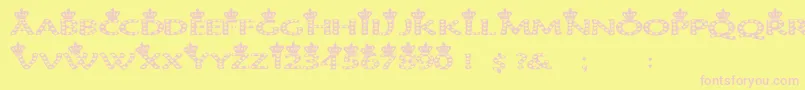 Hearts1 Font – Pink Fonts on Yellow Background
