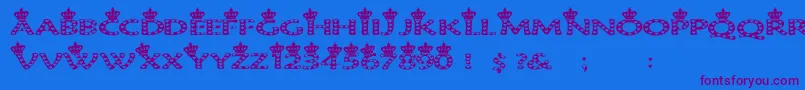 Hearts1 Font – Purple Fonts on Blue Background