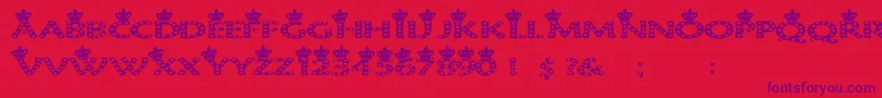 Hearts1 Font – Purple Fonts on Red Background