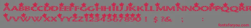 フォントHearts1 – 赤い文字の灰色の背景