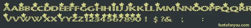 Hearts1 Font – Yellow Fonts on Black Background