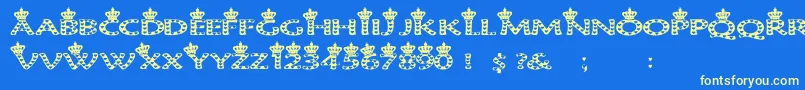 Hearts1 Font – Yellow Fonts on Blue Background