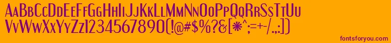 Fonte EngebrechtreRg – fontes roxas em um fundo laranja