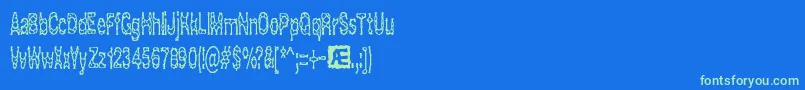 Acidrefl Font – Green Fonts on Blue Background