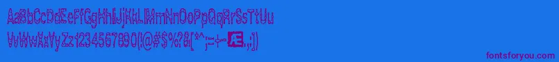 Acidrefl Font – Purple Fonts on Blue Background