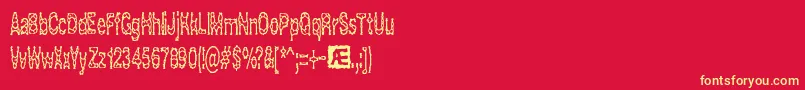 Acidrefl Font – Yellow Fonts on Red Background