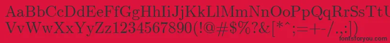 ClassicRegular Font – Black Fonts on Red Background