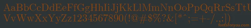 Czcionka ClassicRegular – brązowe czcionki na czarnym tle