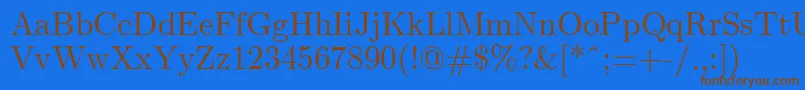 ClassicRegular Font – Brown Fonts on Blue Background