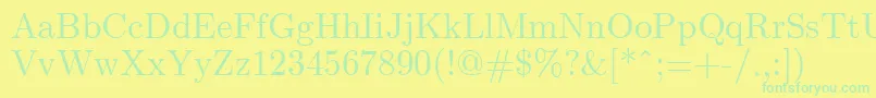 ClassicRegular Font – Green Fonts on Yellow Background