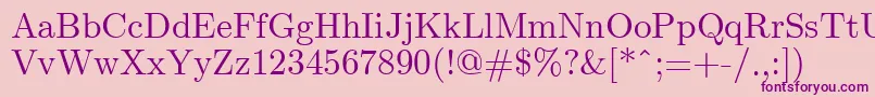 ClassicRegular Font – Purple Fonts on Pink Background