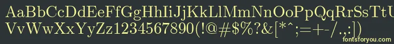 Czcionka ClassicRegular – żółte czcionki na czarnym tle