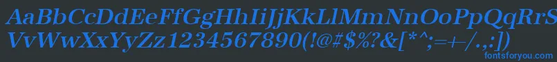 UrwantiquatmedOblique Font – Blue Fonts on Black Background