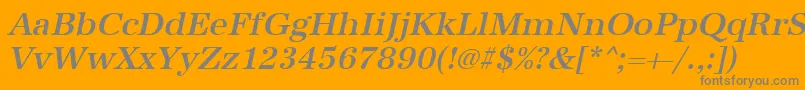 フォントUrwantiquatmedOblique – オレンジの背景に灰色の文字