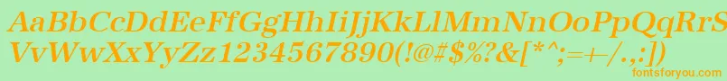 UrwantiquatmedOblique Font – Orange Fonts on Green Background