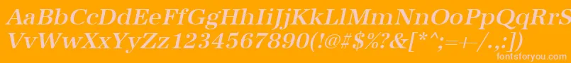 UrwantiquatmedOblique Font – Pink Fonts on Orange Background