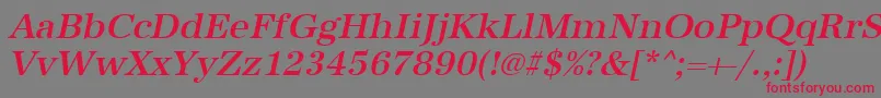 UrwantiquatmedOblique Font – Red Fonts on Gray Background