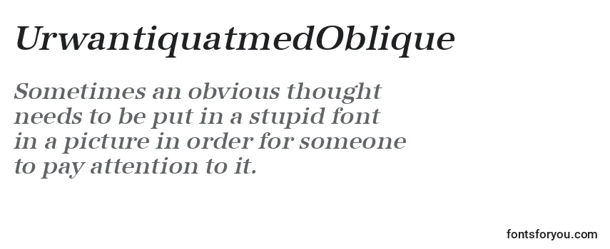 Review of the UrwantiquatmedOblique Font