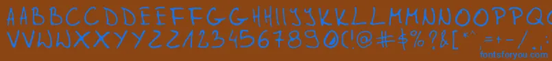 Gleitpfad Font – Blue Fonts on Brown Background