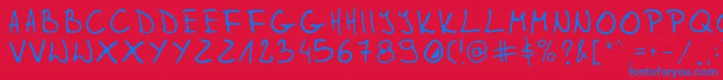 Gleitpfad Font – Blue Fonts on Red Background