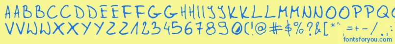 Gleitpfad Font – Blue Fonts on Yellow Background