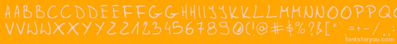 Gleitpfad-Schriftart – Rosa Schriften auf orangefarbenem Hintergrund