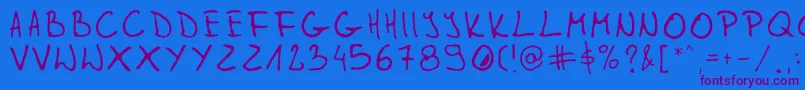 Gleitpfad Font – Purple Fonts on Blue Background