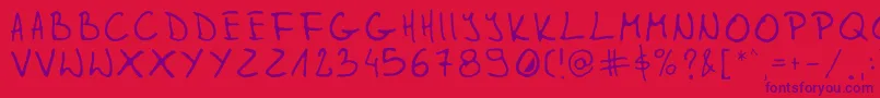Gleitpfad Font – Purple Fonts on Red Background