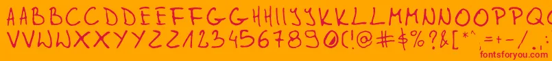 Gleitpfad Font – Red Fonts on Orange Background