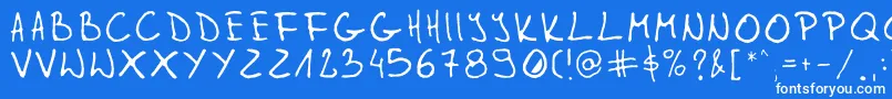 Gleitpfad Font – White Fonts on Blue Background