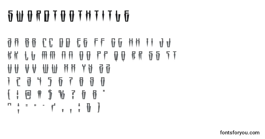 Czcionka Swordtoothtitle – alfabet, cyfry, specjalne znaki