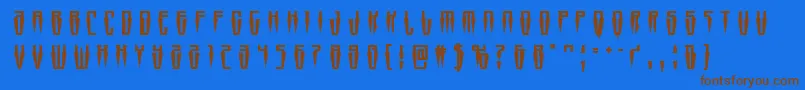 Swordtoothtitle Font – Brown Fonts on Blue Background