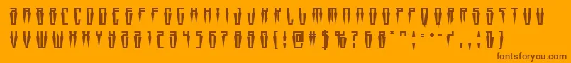 Saiba mais sobre a fonte Swordtoothtitle Fonte Swordtoothtitle – fontes marrons em um fundo laranja