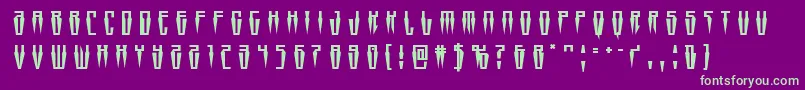 Lisätietoja Swordtoothtitle-fontista Swordtoothtitle-fontti – vihreät fontit violetilla taustalla