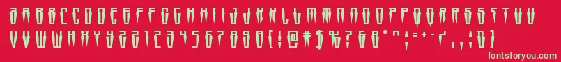 Swordtoothtitle Font – Green Fonts on Red Background