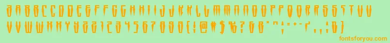 Fonte Swordtoothtitle – fontes laranjas em um fundo verde