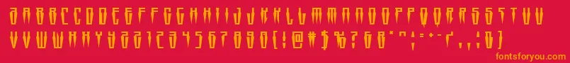 Шрифт Swordtoothtitle – оранжевые шрифты на красном фоне