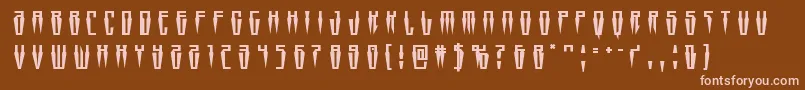 fuente Swordtoothtitle – Fuentes Rosadas Sobre Fondo Marrón