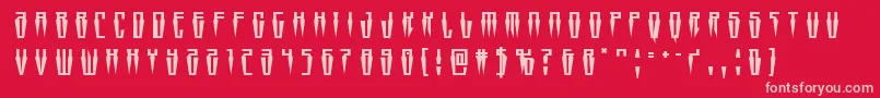 Fonte Swordtoothtitle – fontes rosa em um fundo vermelho