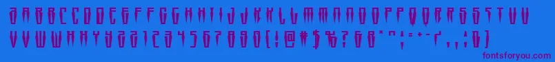 Fonte Swordtoothtitle – fontes roxas em um fundo azul