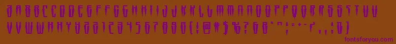 Fonte Swordtoothtitle – fontes roxas em um fundo marrom