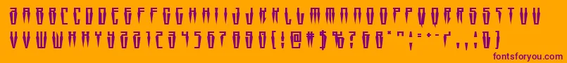 Fonte Swordtoothtitle – fontes roxas em um fundo laranja