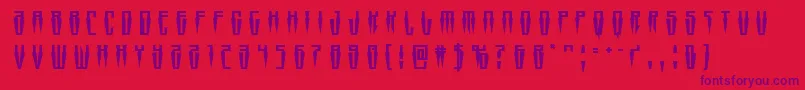 Fonte Swordtoothtitle – fontes roxas em um fundo vermelho