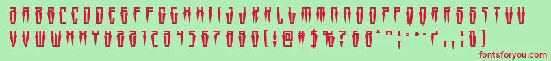 Swordtoothtitle Font – Red Fonts on Green Background