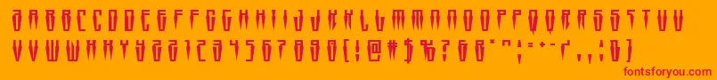 fuente Swordtoothtitle – Fuentes Rojas Sobre Fondo Naranja