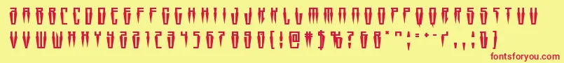 Swordtoothtitle Font – Red Fonts on Yellow Background