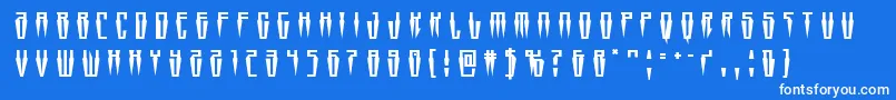 Swordtoothtitle Font – White Fonts on Blue Background